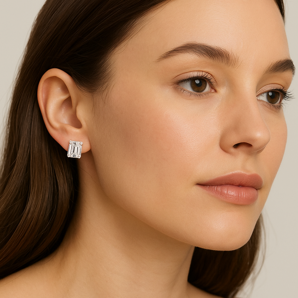 Exquisite Emerald Diamond Earrings