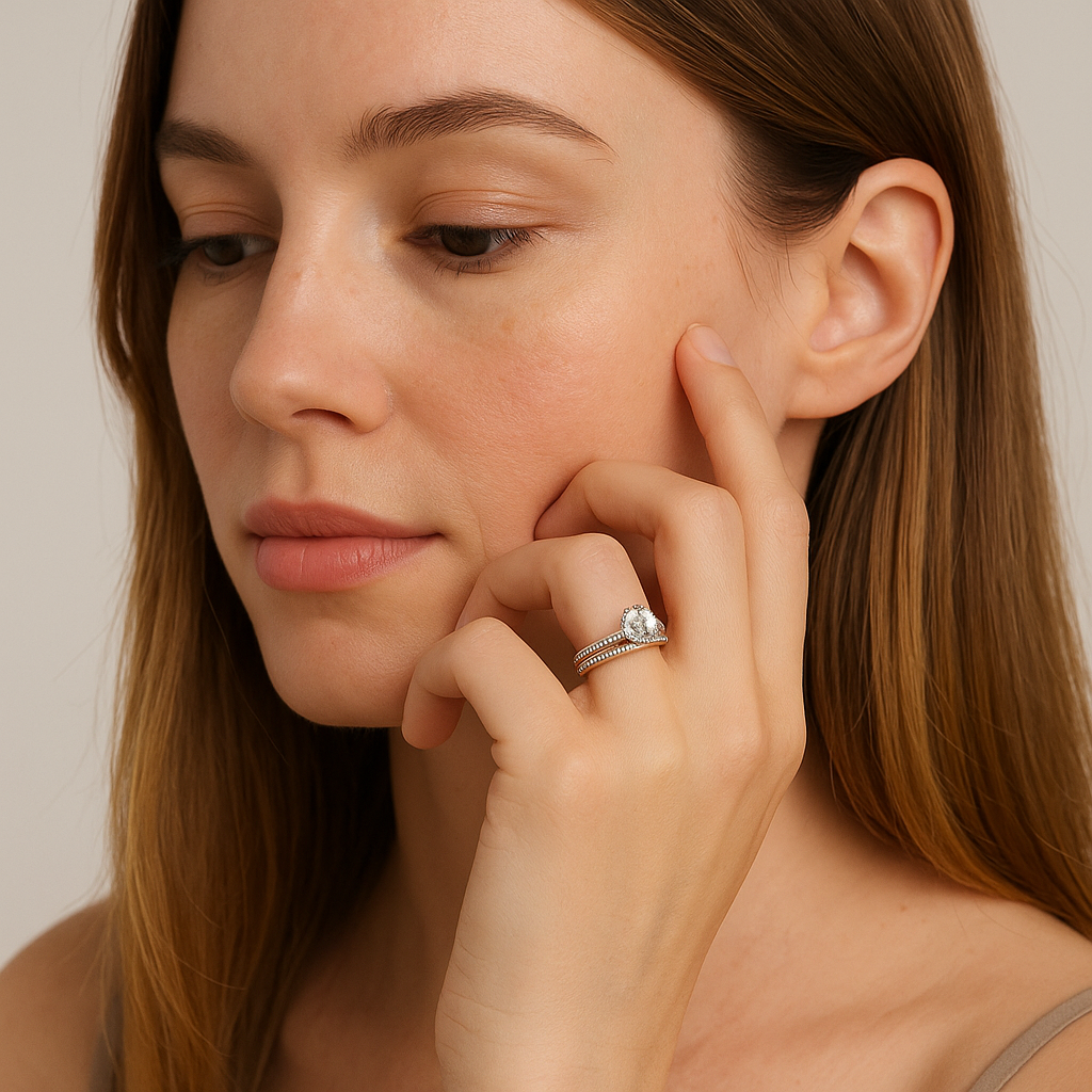 Sparkling Contour Diamond Ring