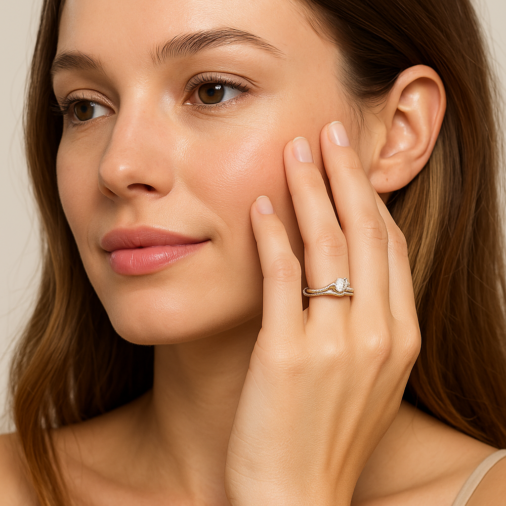 Two Bands Encircle Diamond Ring