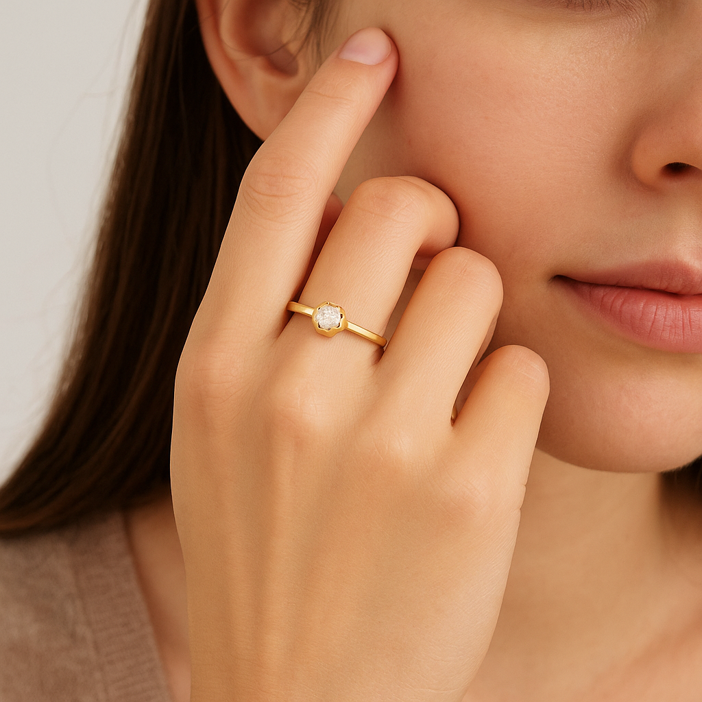 Geometric Glow Diamond Ring