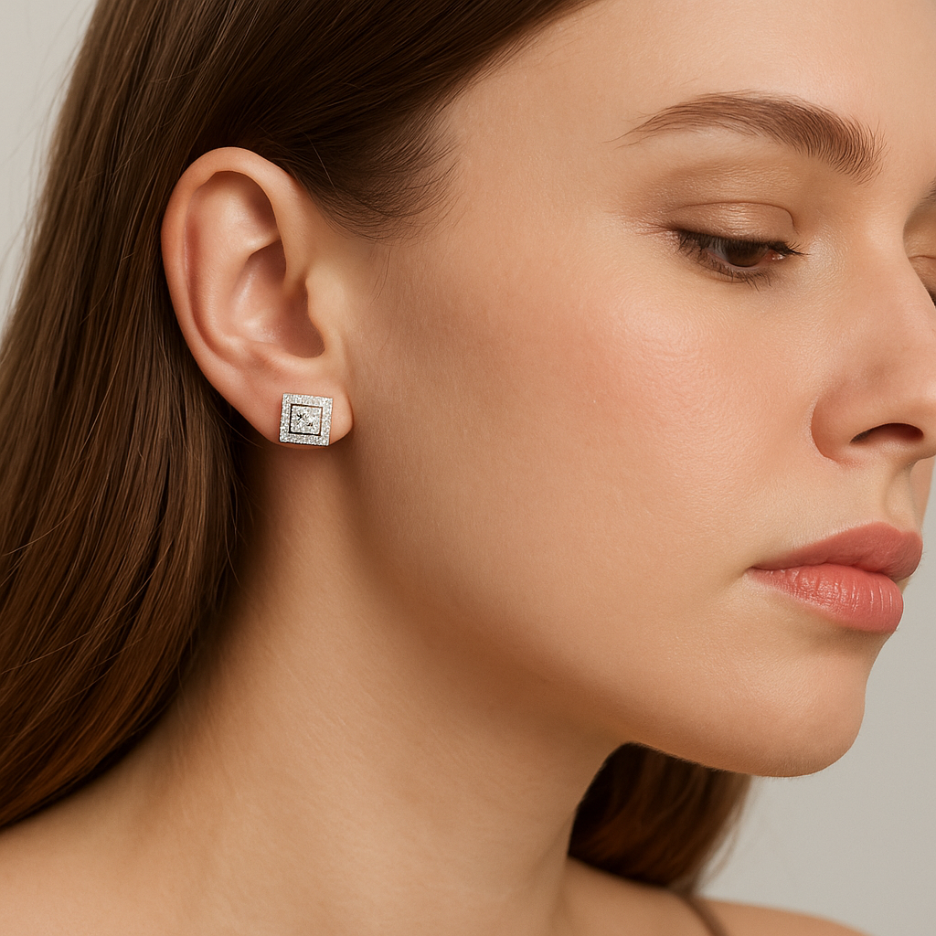 Crystal Axis Diamond Earrings