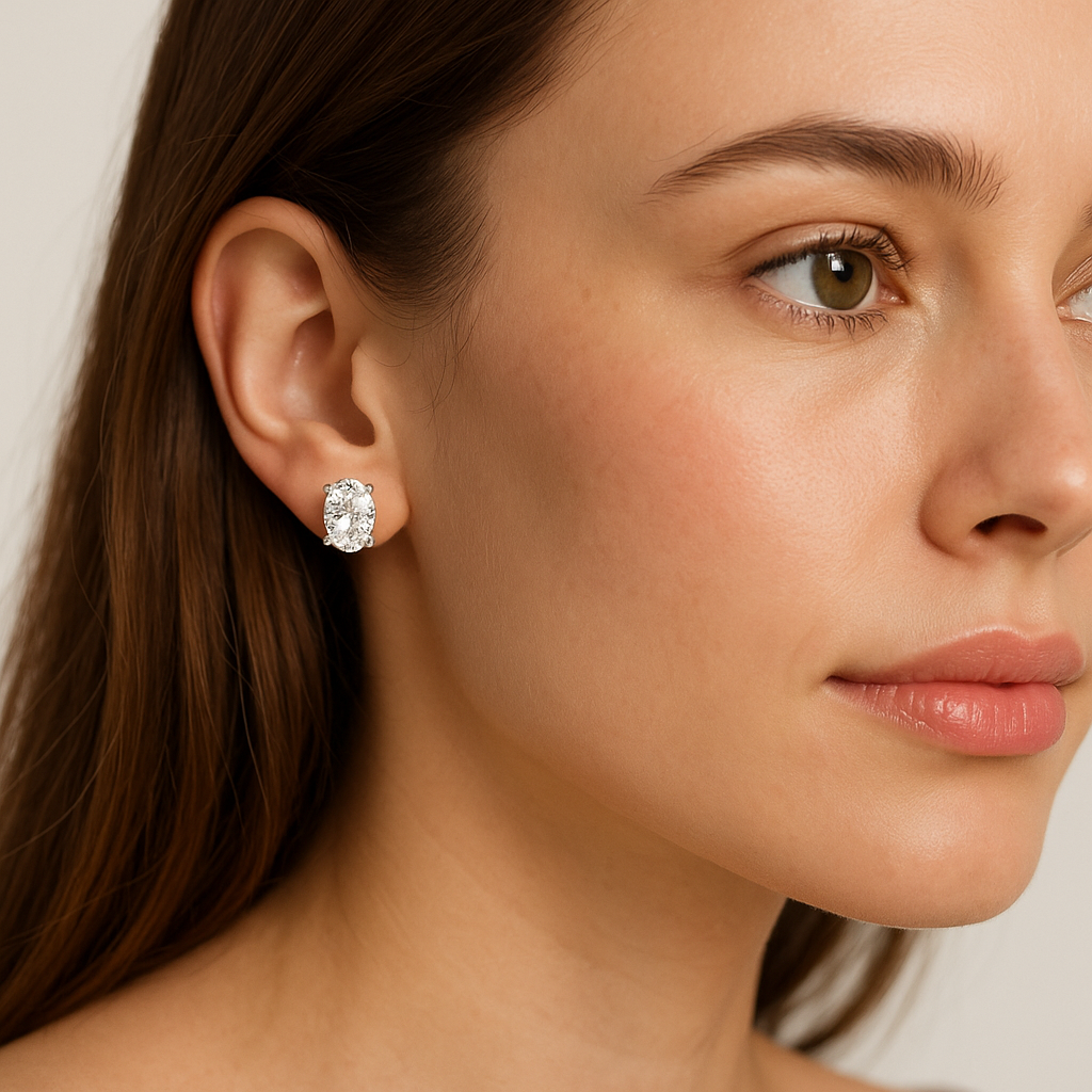 Circular Fine Diamond Earrings