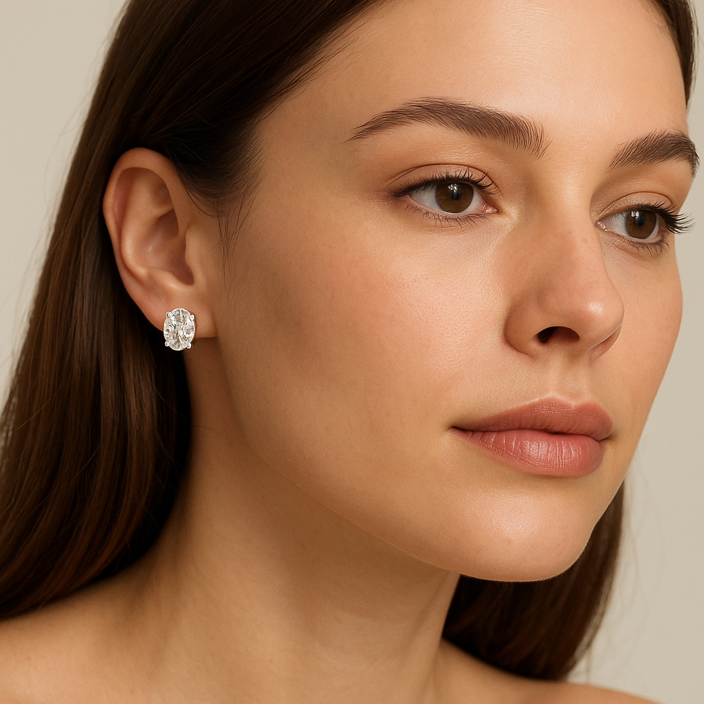 Classique Oval Diamond Earrings