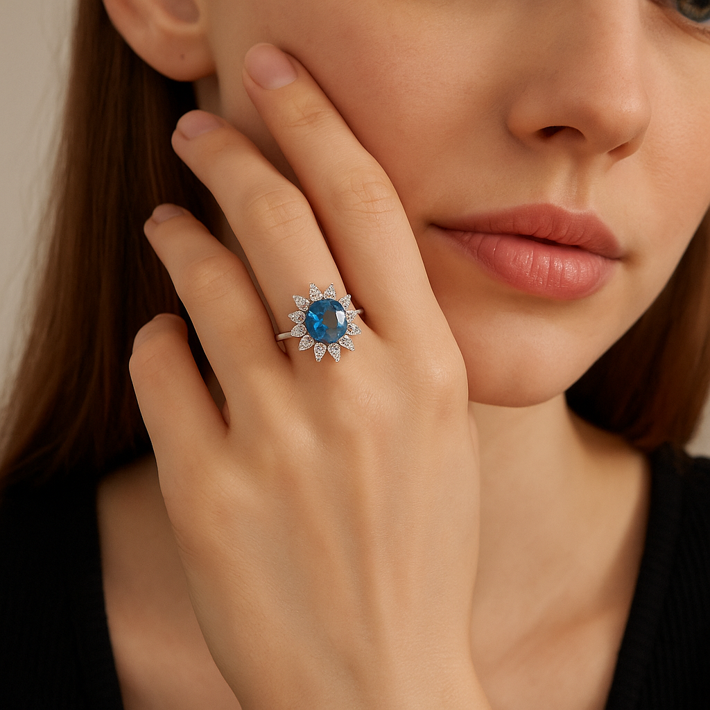 Blue Majesty Diamond Ring