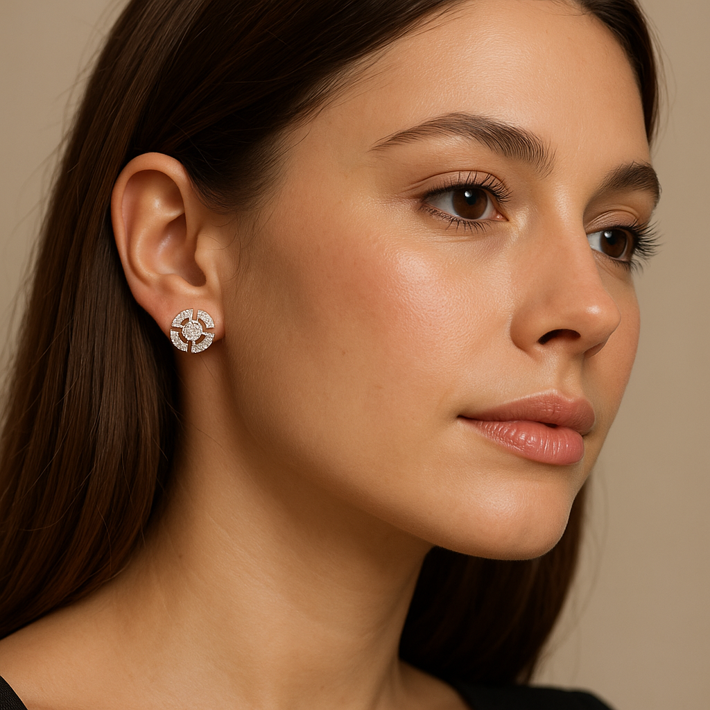 Circular Sophisticated Diamond Earrings