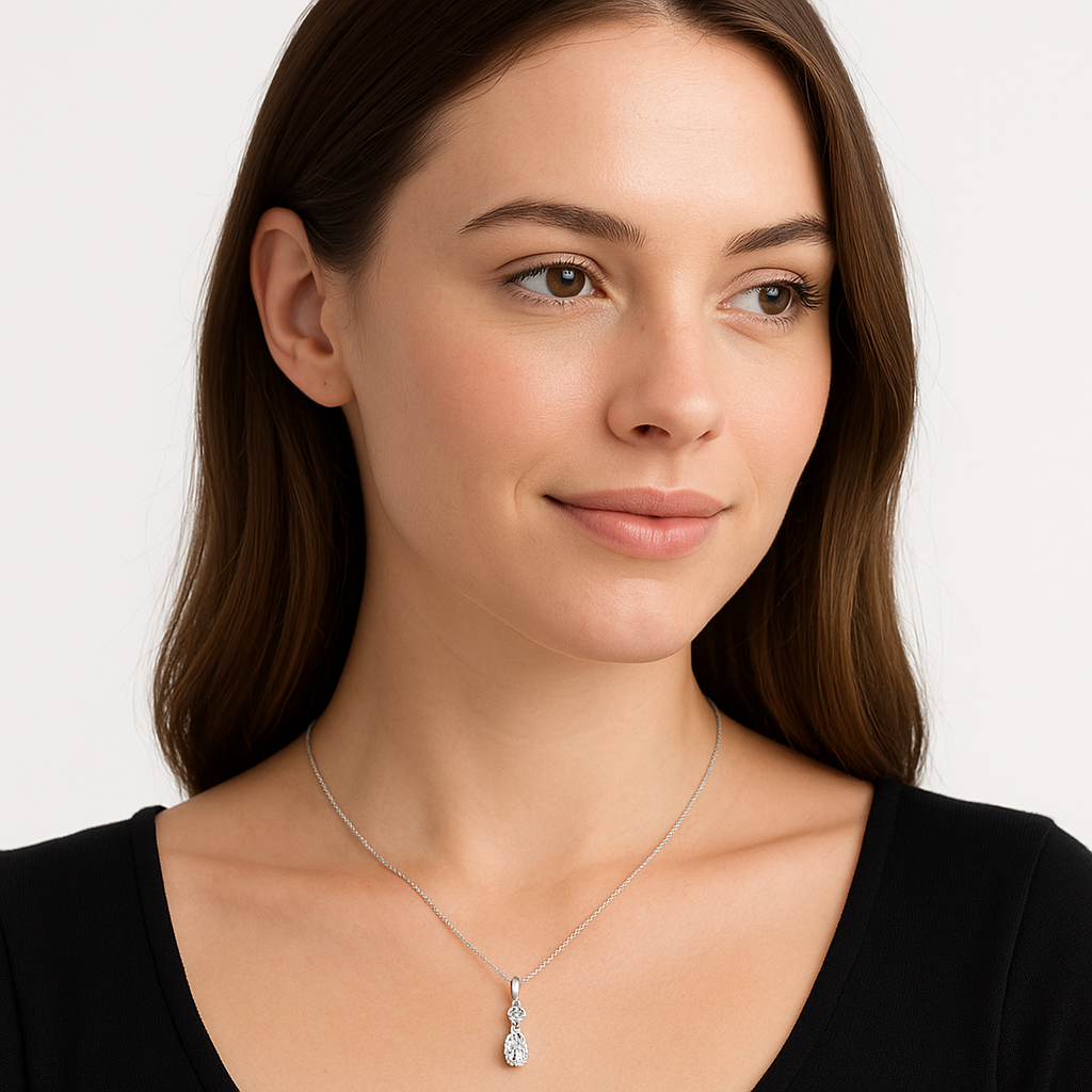 Combine Drop Diamond Pendant