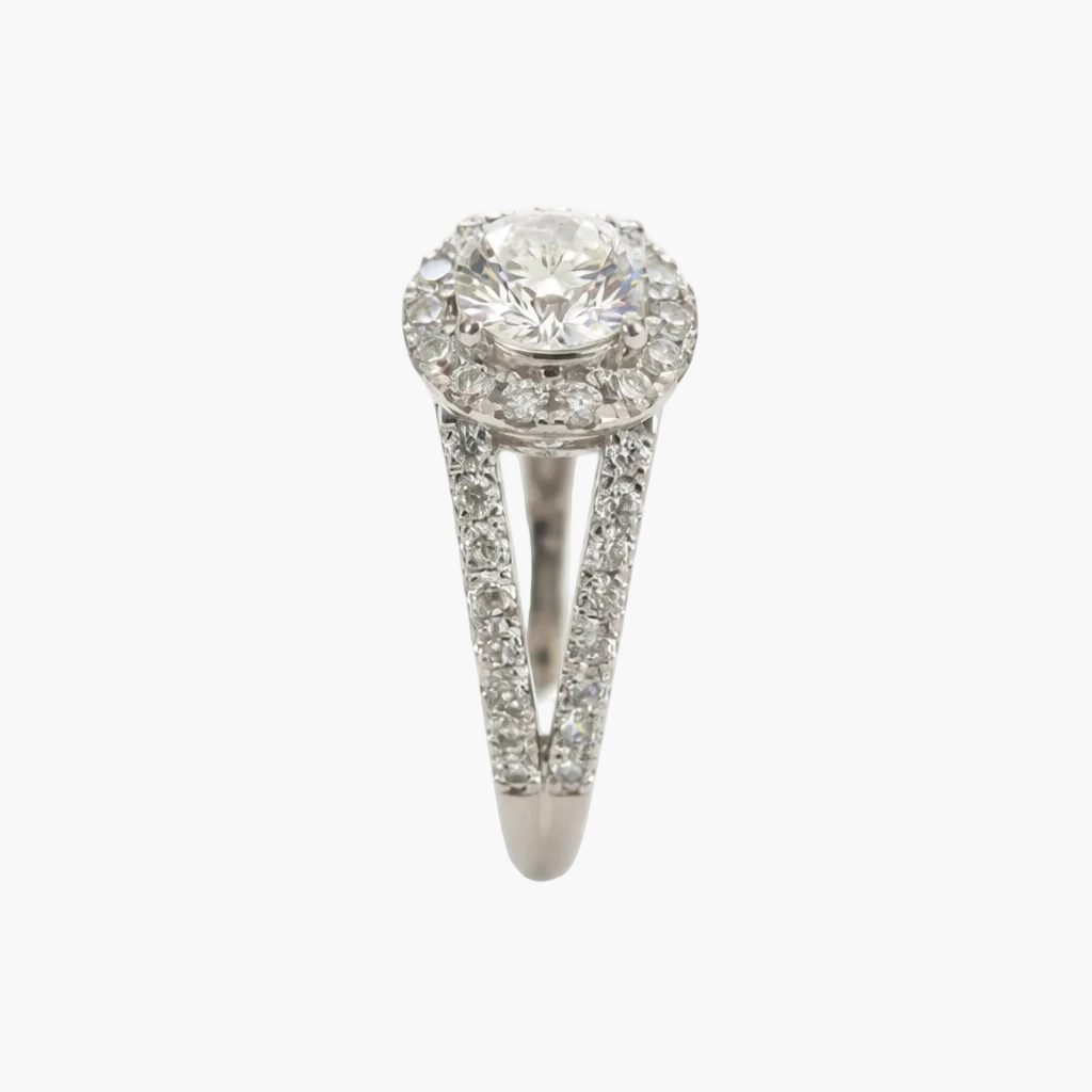 Diamond ring with a white background