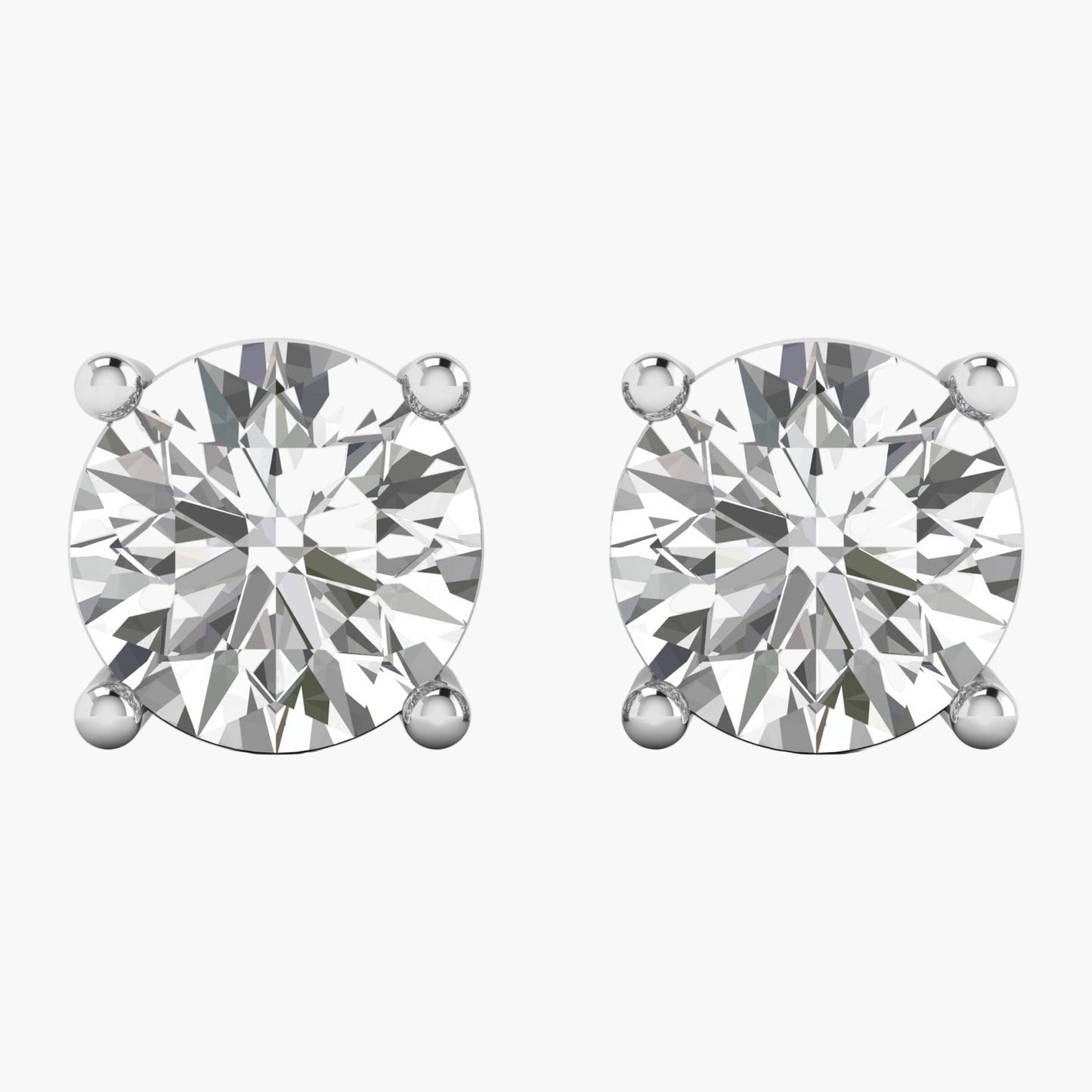2.5 Carat Four Prong Diamond Earrings