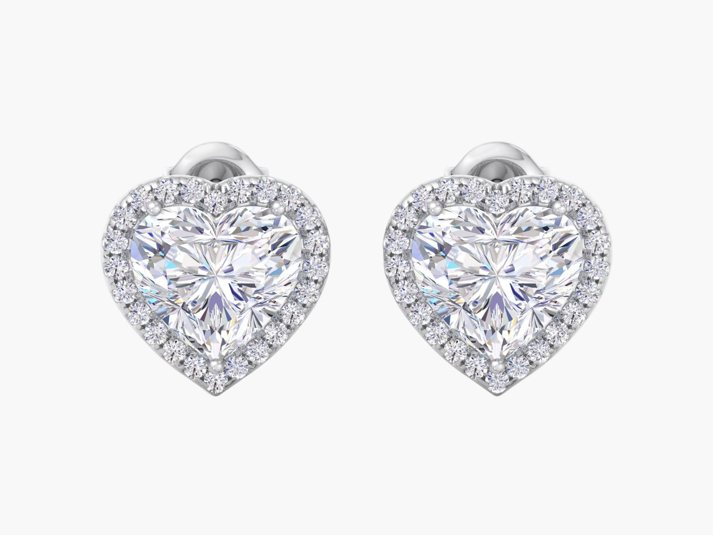 Rejoicing Heart Halo Diamond Earrings