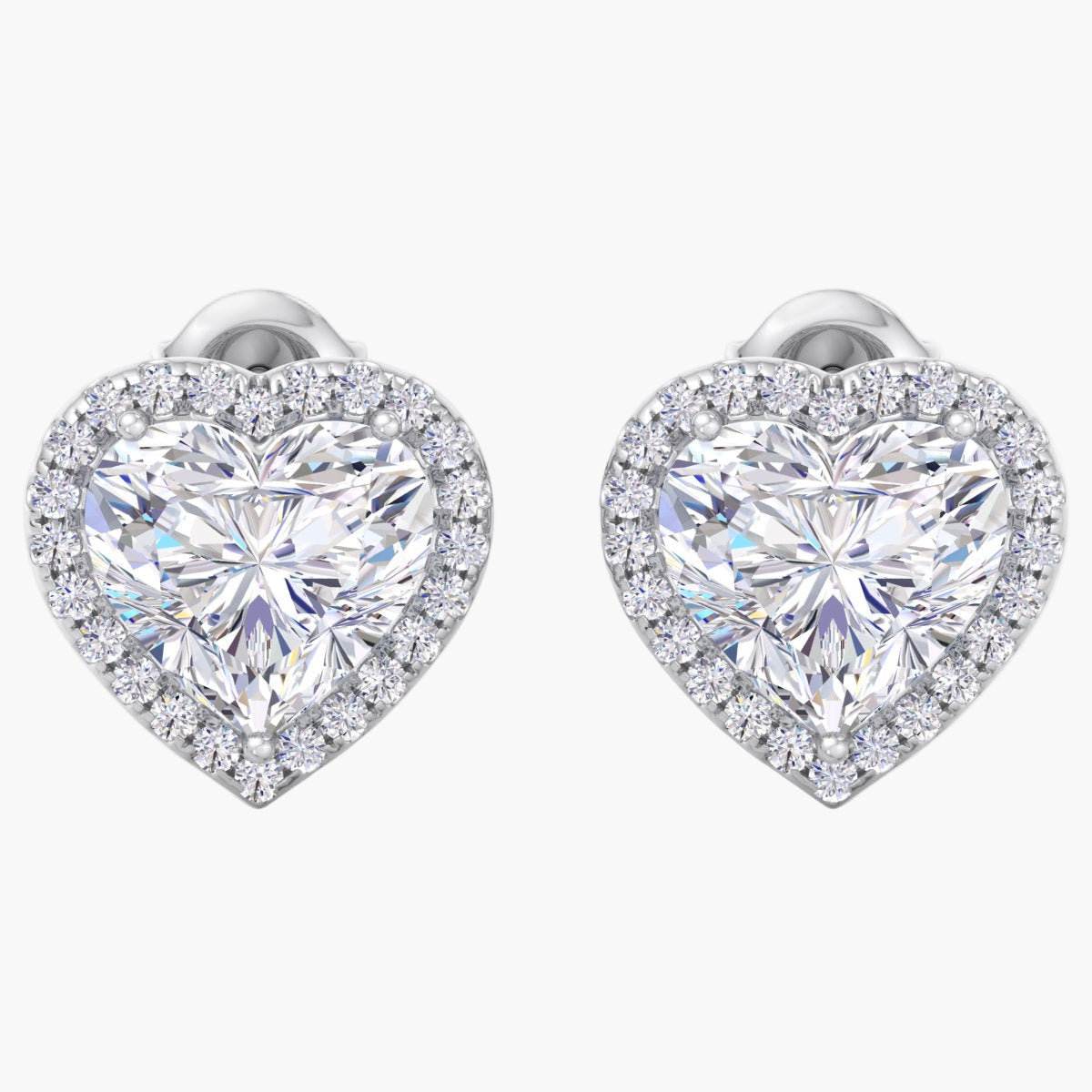 Rejoicing Heart Halo Diamond Earrings