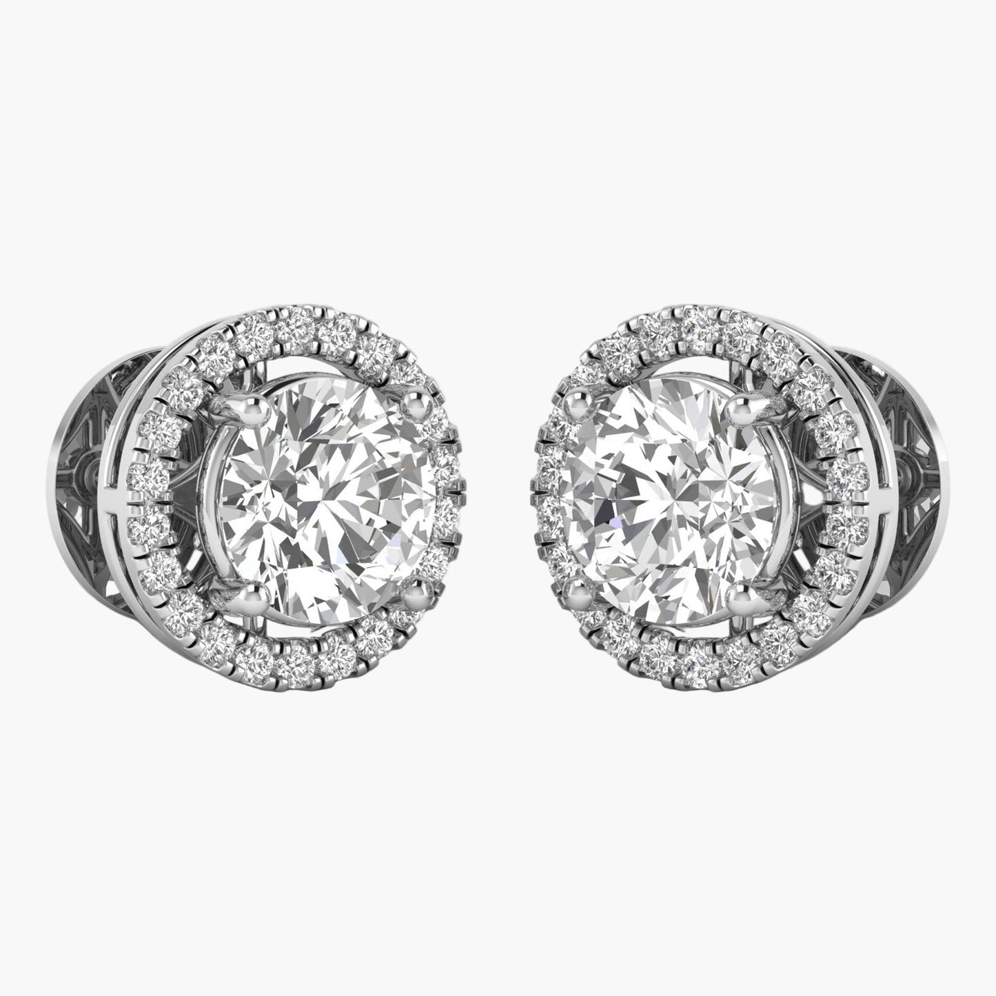 Luminous Halo Diamond Earrings