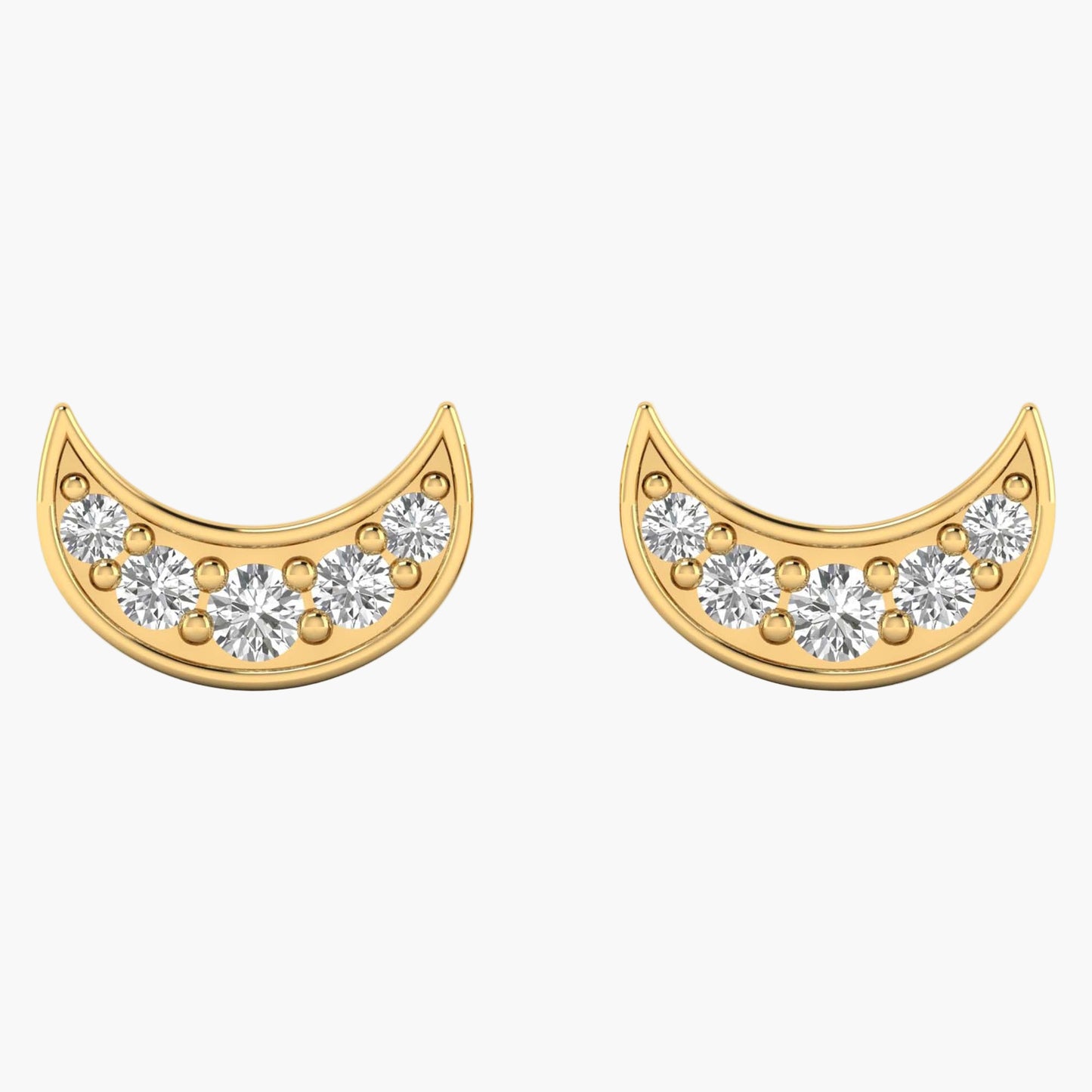 Cresent Charm Diamond Earrings