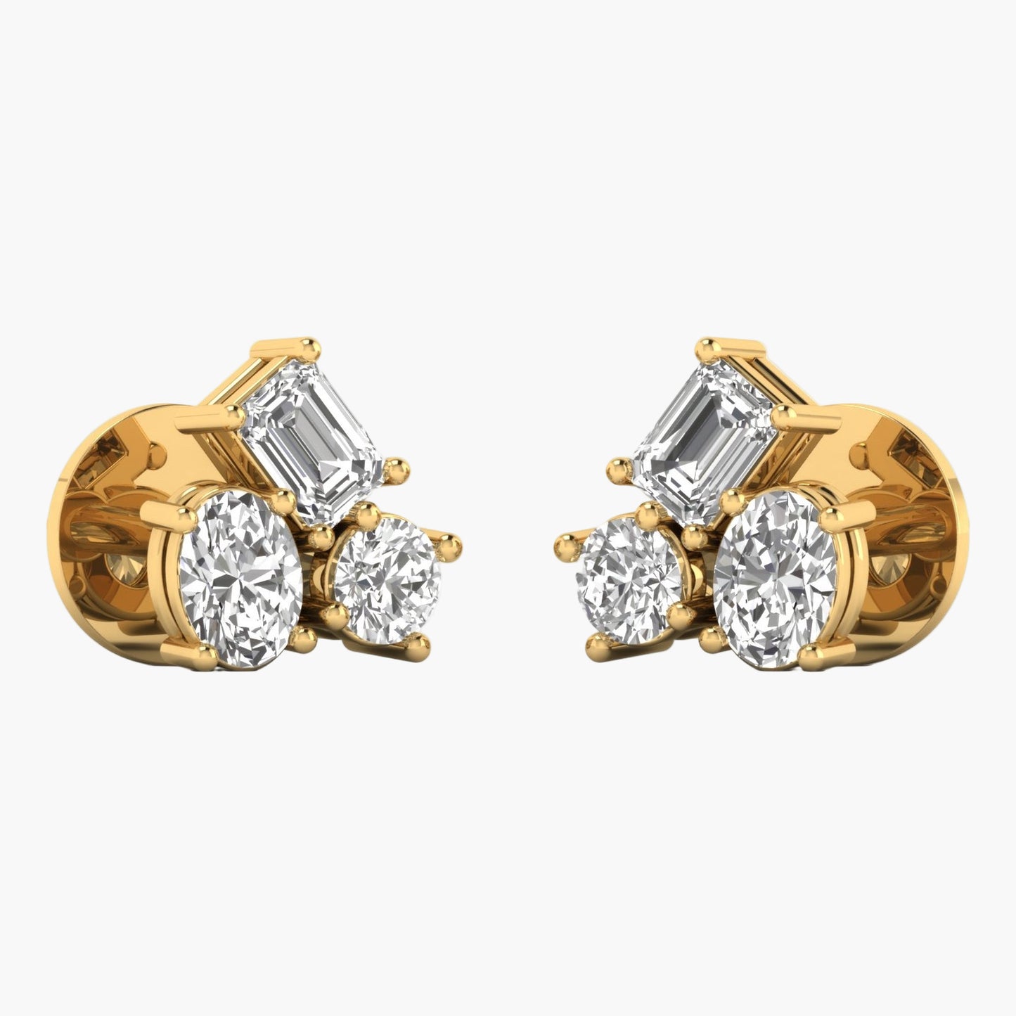 Together in Form Diamond Earrings