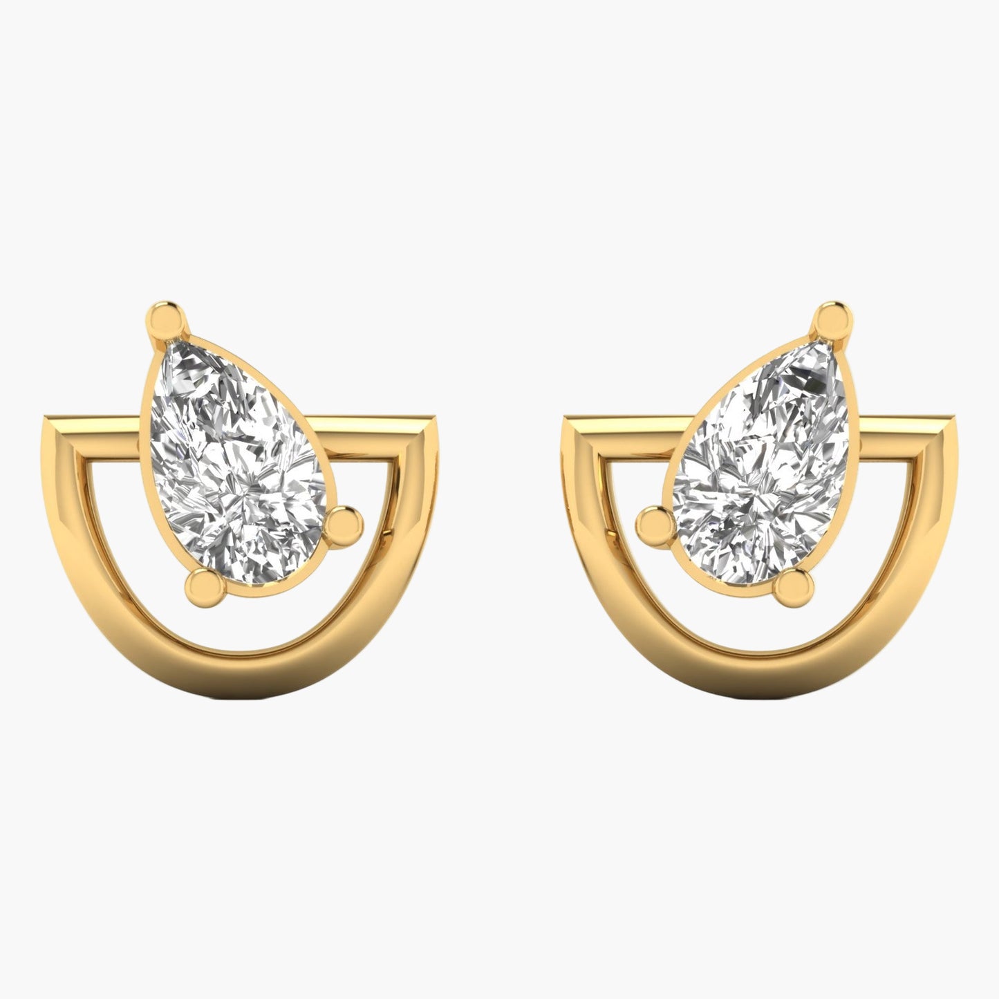 Solitairship Pear Diamond Earrings