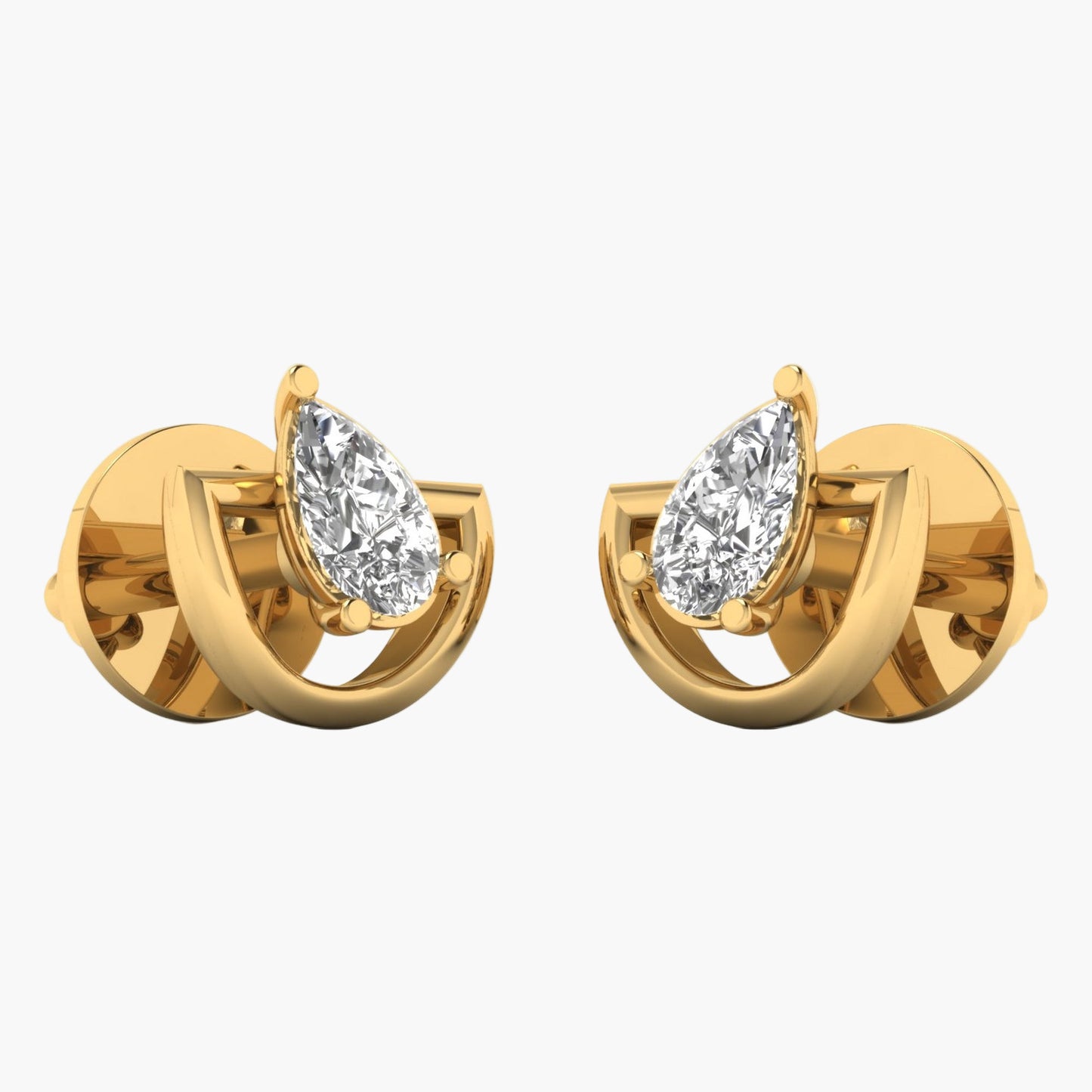 Solitairship Pear Diamond Earrings