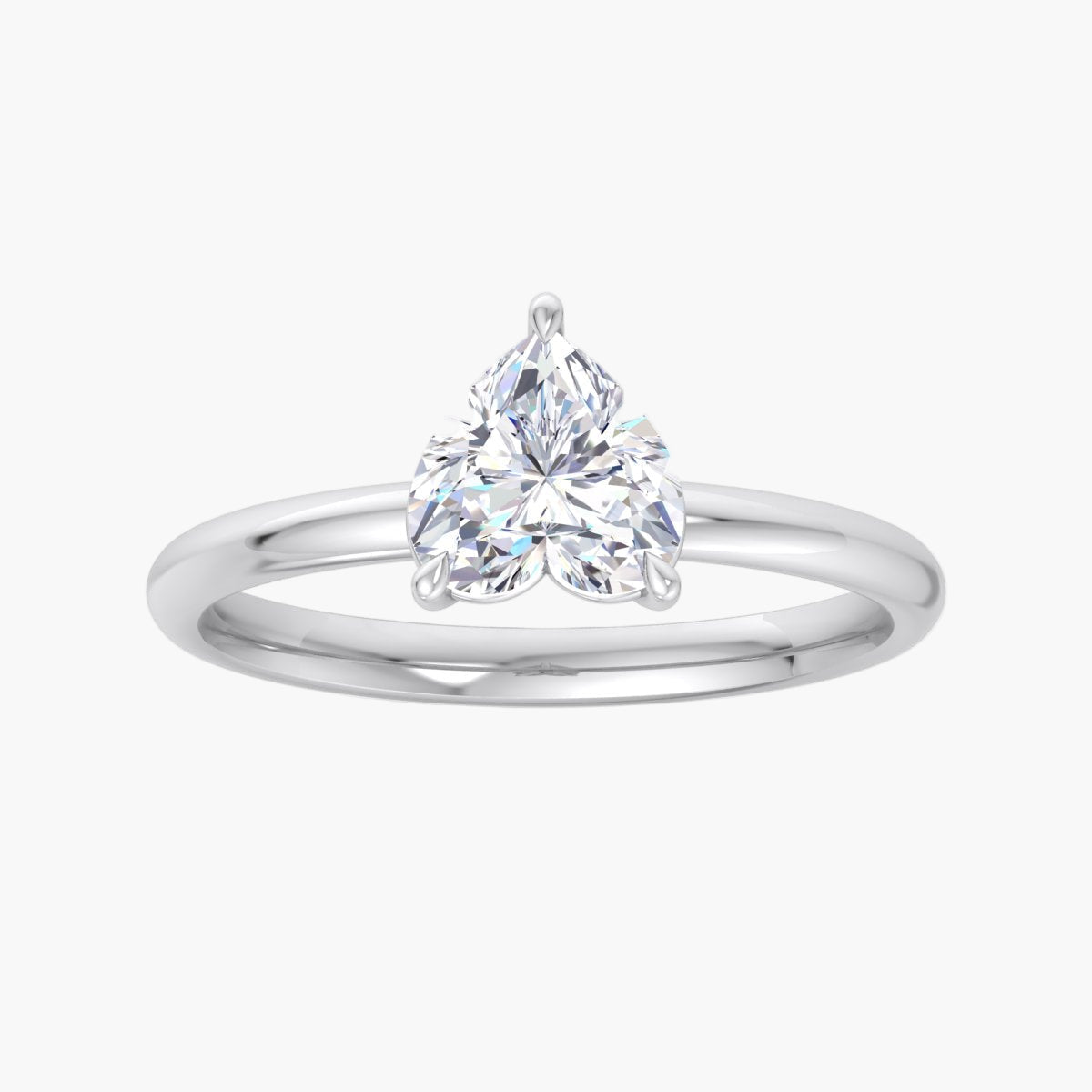 Heart Grooved Diamond Ring