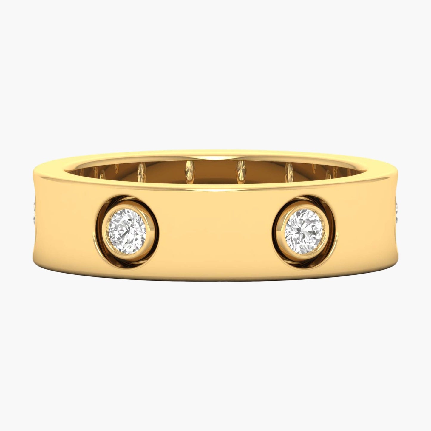 Classy Check Men Diamond Ring