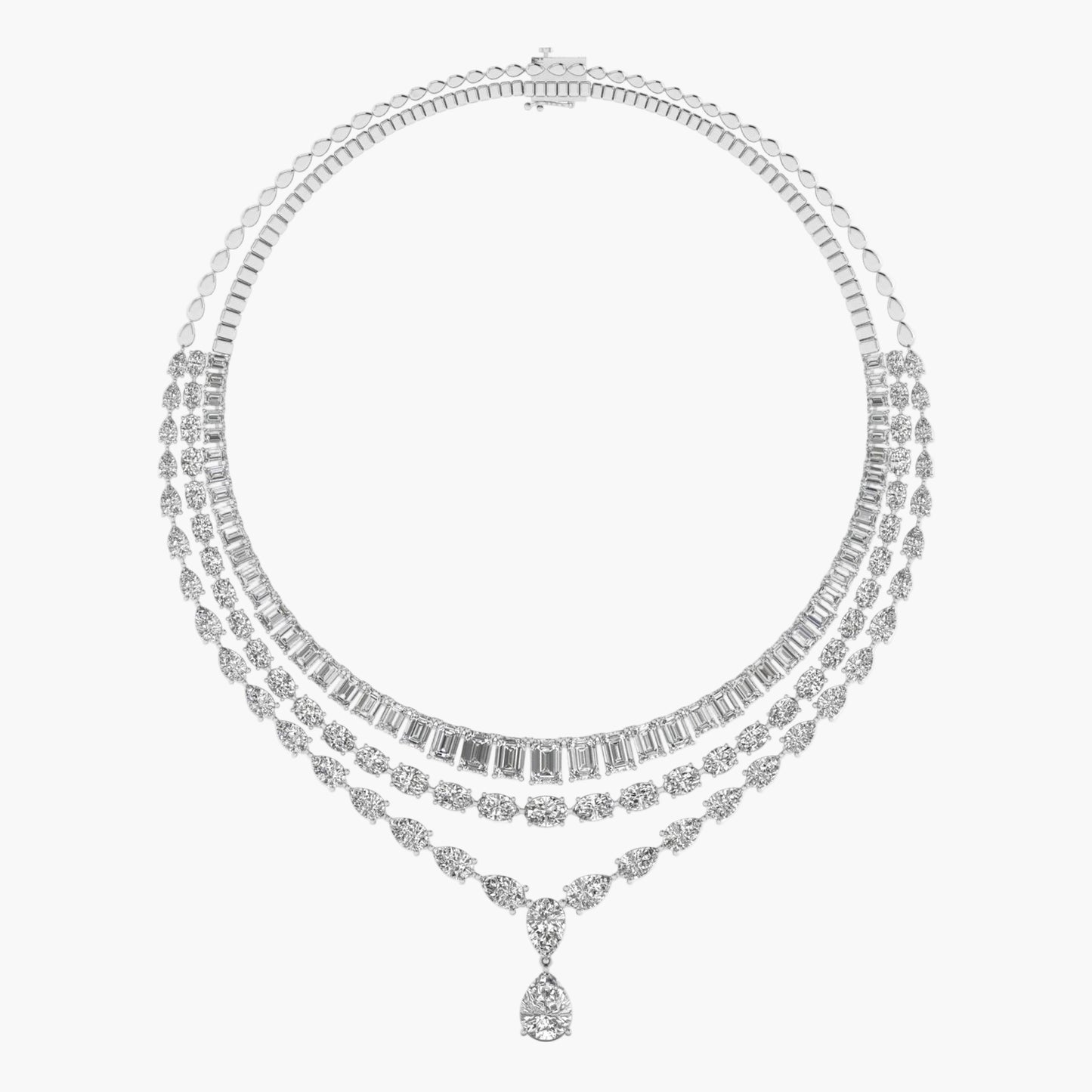 Unbroken Link Layered Diamond Necklace