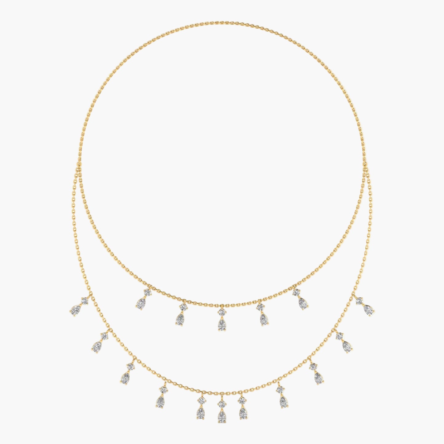 Sunrise Double Layered Diamond Necklace