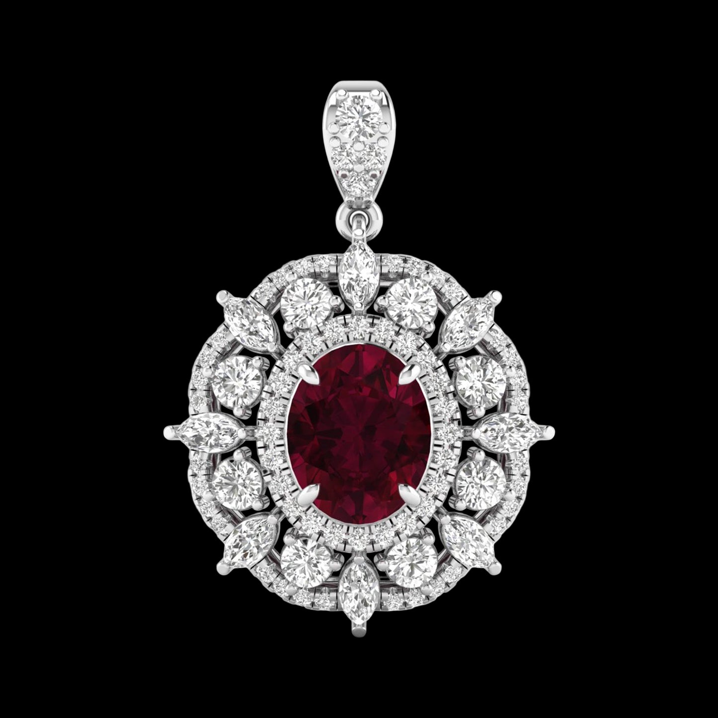Striking Chill Ruby Diamond Pendant