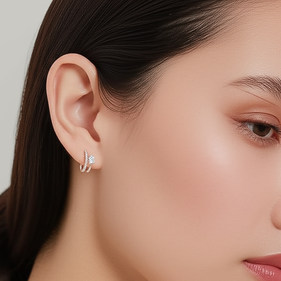 Huggie Hoop Diamond Earrings