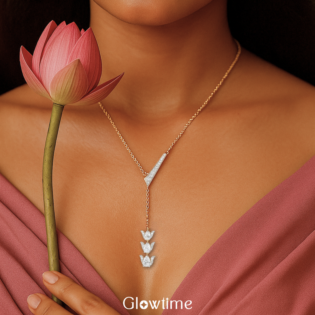 Lotus Infinity Diamond Necklace