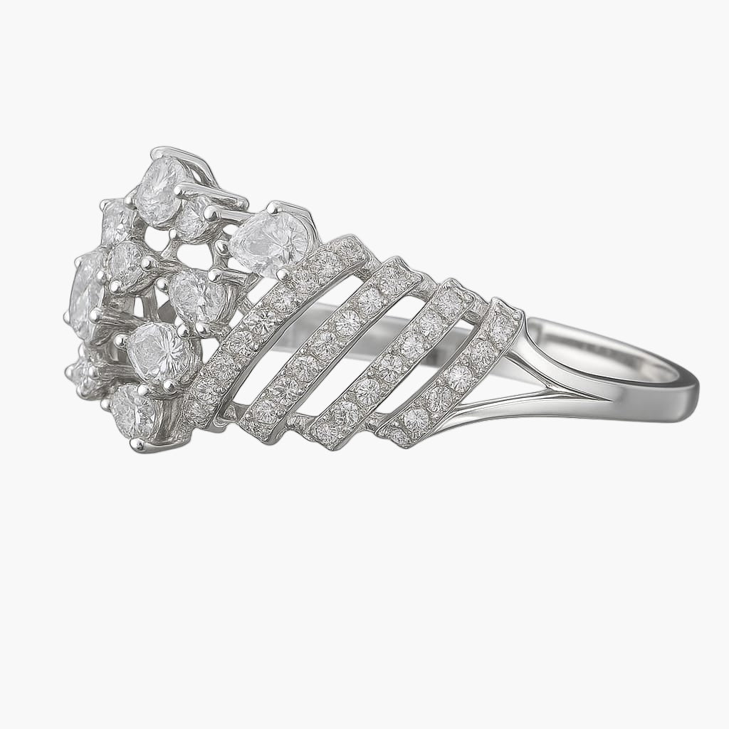 Cluttered Cluster Diamond Ring