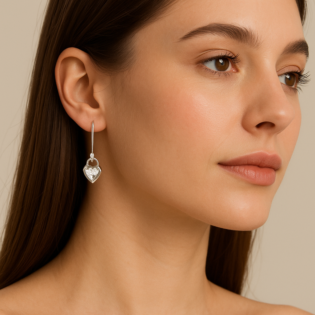 Charming Love Drop Diamond Earrings