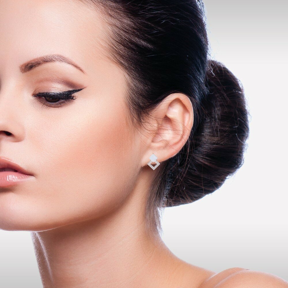 Orbit & Edge Diamond Earrings