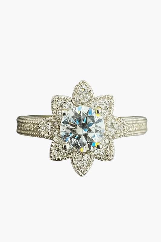 White Lotus Diamond Ring