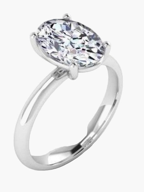 Modern Ovoid Diamond Ring