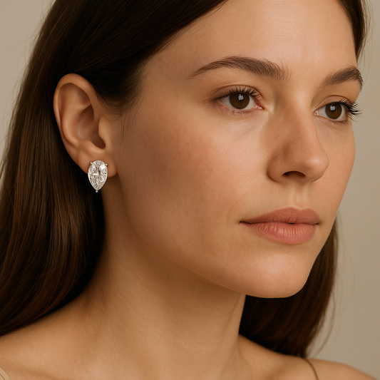 2 Carat Pear Diamond Earrings