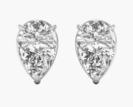 2 Carat Pear Diamond Earrings