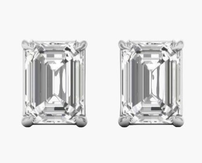 2 Carat Emerald Diamond Earrings