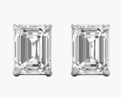 2 Carat Emerald Diamond Earrings