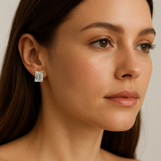 2 Carat Emerald Diamond Earrings