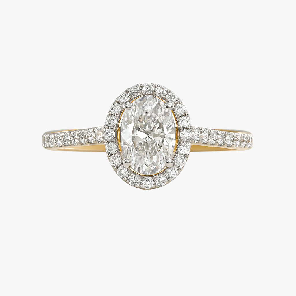 Round Halo Sparkle Diamond Ring