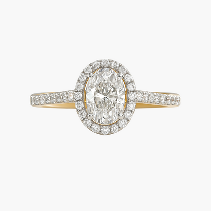 Round Halo Sparkle Diamond Ring