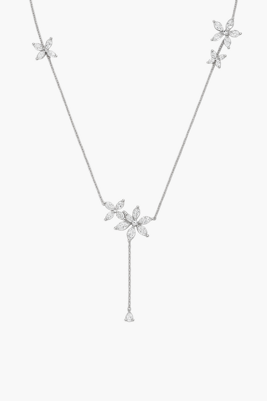 Stylized Flower Diamond Necklace