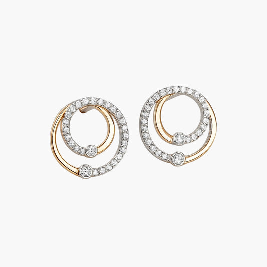 Dual Round Diamond Earrings