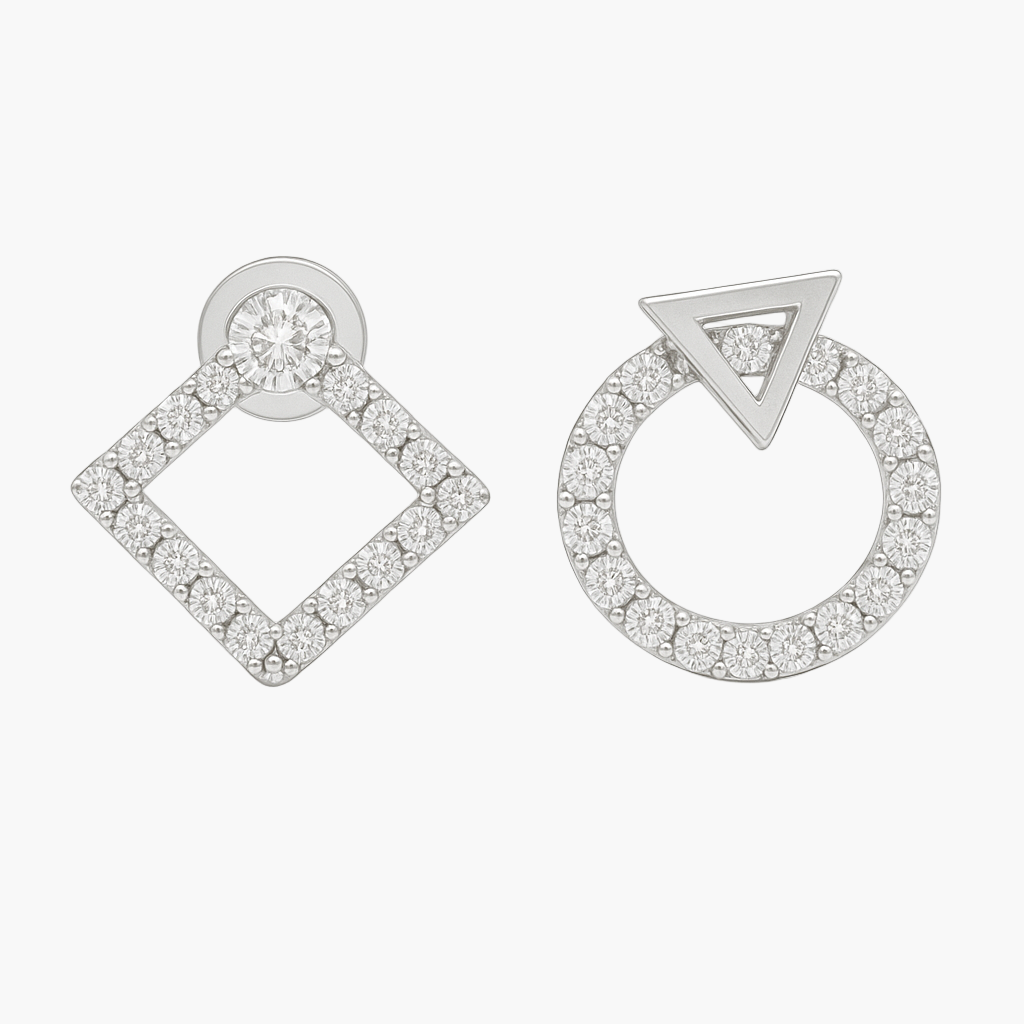 Orbit & Edge Diamond Earrings