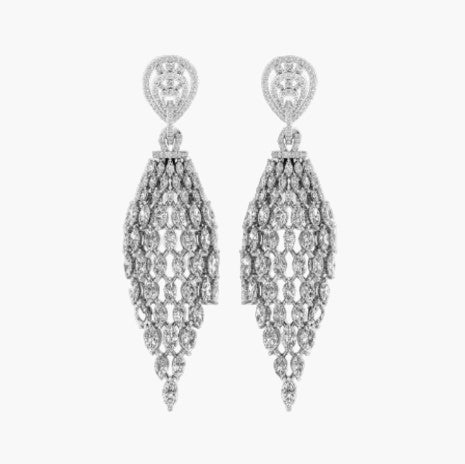 Mesh Sparkle Diamond Earrings