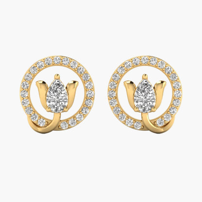 Lotus Halo Diamond Earrings