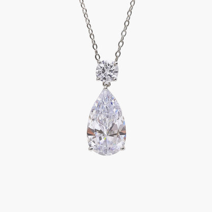 Crystal Whisper Teardrop Diamond Pendant