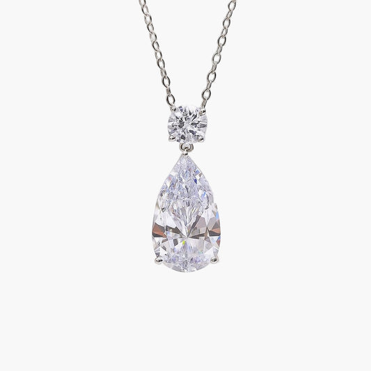 Crystal Whisper Teardrop Diamond Pendant