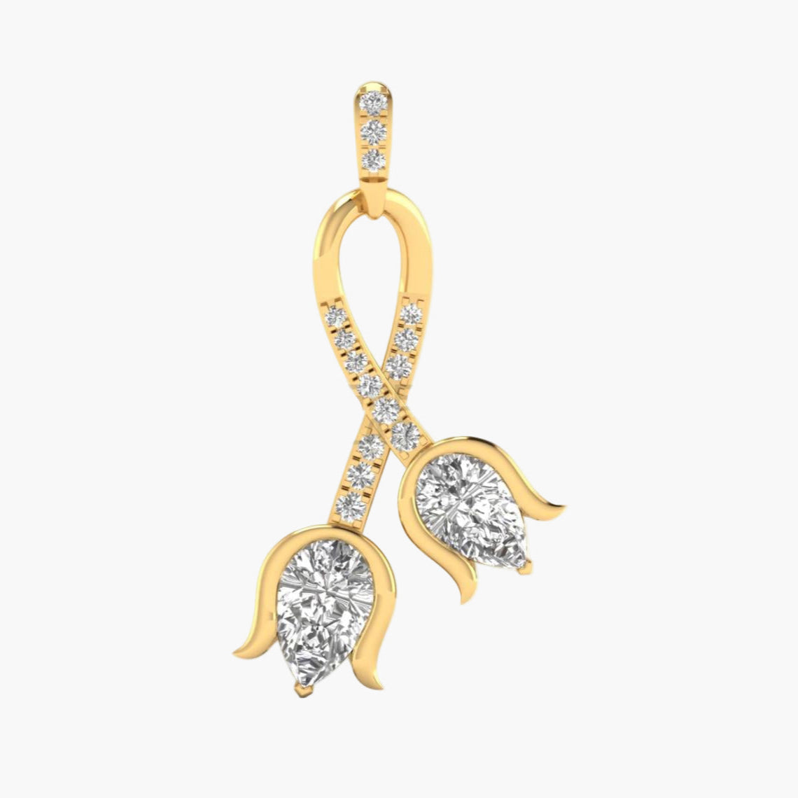 Twinning Lotus Diamond Pendant With Chain