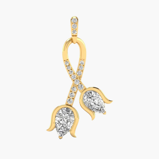 Twinning Lotus Diamond Pendant With Chain