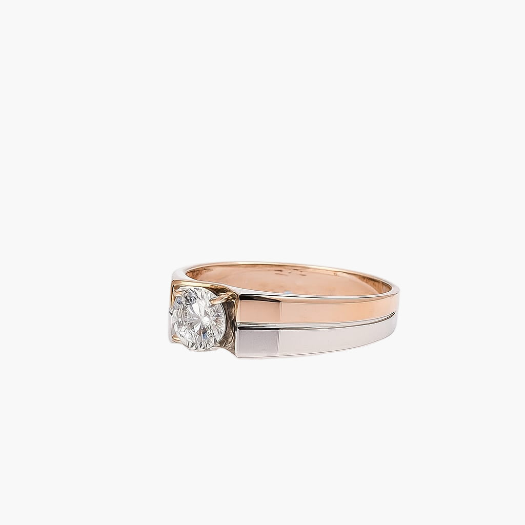 White & Rose Men Diamond Ring