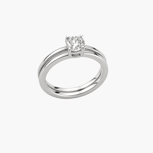 White Gold Sparkle Diamond Ring