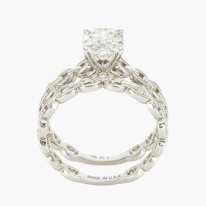 Stackable Oval Diamond Ring